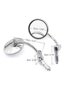 2pcs Motorcycle Chrome Aluminum Universal 7/8" 22mm Handle Bar End Side Rear View Mirrors Offroad Cafe Racer Scooter Offroad Bike - Silver - View 12