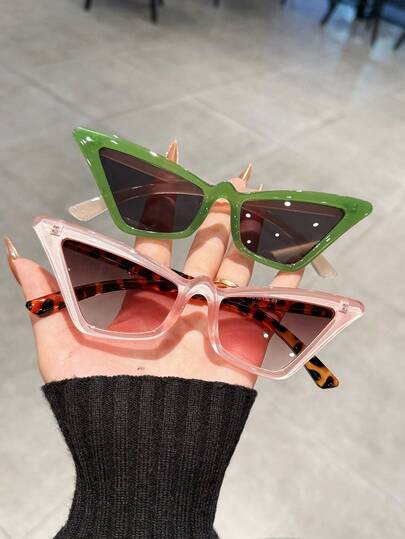 LiMiaoMiao 1 件男女通用超大猫眼时尚眼镜，Y2K 风格，有趣，适合派对、度假、角色扮演配饰