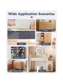 5 包自粘式橱柜把手，无需钻孔自粘式抽屉把手，粘贴式厨柜不锈钢拉手，适用于窗户、衣柜、梳妆台、碗橱、壁橱 - 彩色 - 查看 5