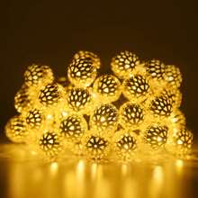 Solar Moroccan Ball String Lights, Outdoor String Lights With 8 Modes, Decorative String Lights For Patio Grass And Terrace
