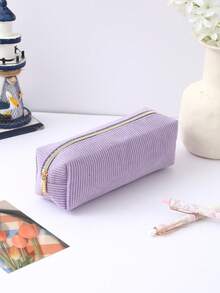 1 pièce Étui à crayons rétro de couleur unie, boîte de papeterie simple en option multicolore, design créatif grande capacité, accessoires d'étude, sac de rangement, fournitures scolaires et de bureau, nécessités pour la rentrée scolaire - Multicolore - Voir 20