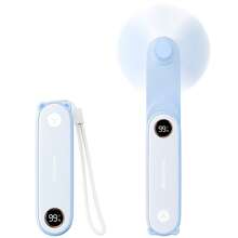 SWEETFULL tragbarer Handventilator mit LED-Anzeige, 2-in-1 persönlicher faltbarer USB-aufladbarer Handventilator & Taschenlampe zum Reisen, für Wimpern, süßer kleiner Taschenventilator für Frauen, Mädchen
