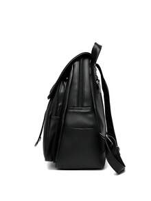 时尚新款复古简约女士背包，采用 PU 防水面料制成，配有抽绳翻盖设计，大容量休闲背包适合日常使用、商务通勤、学生和旅行。