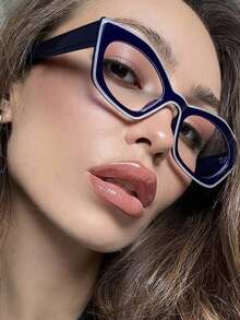 1/2/3 pares de gafas de lectura de moda ligeras con montura de ojo de gato de colores en bloque acrílico para mujer, adecuadas para lectura diaria y transporte - Multicolor - Ver 7