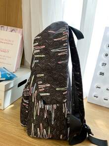 School Backpack, Students Bookbag, Campus Bag, College Style, Campus Bag, Back To School, Rucksack, Backpack For Middle/High School Girls, Indie Style, Aesthetically Design, Backpack For Female University Students - Multicolor - View 3