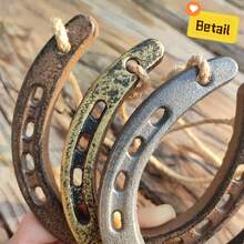 1 件幸运铁马蹄墙饰，多色铸铁马蹄，家居和花园好运护身符，DIY 装饰材料（不含绳子）