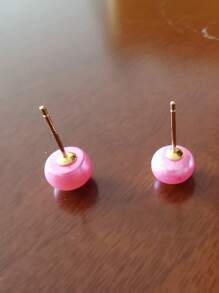 1 Pair 7-8mm Natural Pink Freshwater Cultured Pearls And S925 Stud Earrings For Women Daily Life Or Party