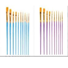 10 piezas/Juego Pinceles de pintura de acuarela de nailon, pinceles de pintura acrílica para aprendizaje y manualidades, regalo perfecto de Año Nuevo para estudiantes y artistas. Adecuado para pintura y artesanía, para estudiantes y adultos