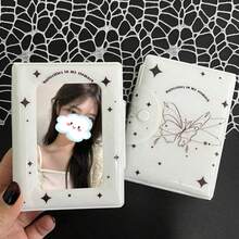 1pc Black White Butterfly Photo Card Holder, Sparkling Star Mini Album, Ins Style Butterfly Pattern 3-3.5in Photo Card Holder, Suitable For Storing And Protecting Celebrity Album Cards, Anime Games, Peripheral Small Cards - Black and White - View 7