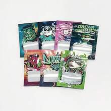 100个7*10厘米香料粉袋婚礼派对防水收纳防臭聚酯薄膜袋礼品袋卡通设计可重复使用拉链密封袋塑料包装袋