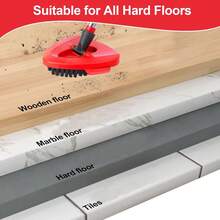 Mop Replacement Heads Compatible With O-Cedar EasyWring Spin Mops 3 Pack & 2 Pcs Hard Bristle Floor Scrub Brush-Washable Microfiber Spin Head Refills,  For Bathroom, Kitchen, Tub - trắng - Xem 6