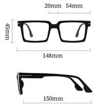 黑色复古方形框架时尚女士眼镜，适合日常佩戴 - 黑色 - 查看 5