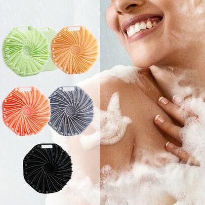 1 件装硅胶身体磨砂膏，去角质和快速起泡工具，适合淋浴和沐浴，适合所有肤质，包括敏感肌肤，顶级沐浴和身体必需品