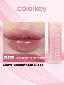 COLORKEY Honey-Colored Luminous Lip Gloss, Liquid Lipstick, Long-Lasting Moisturizing, High Color Payoff, Hydrating, Non-Sticky, Smudge-Proof, Lightweight & Comfortable, Smooths Lip Lines, Suitable For Parties, Graduations, Birthdays, Holidays, Summer, Autumn, Y2K Style, Versatile, Suitable For Women's Makeup, Parties, Beach, Travel, Camping, Outdoor Activities, Campus Trips, Holidays, Gifts, Rose Girl Cosplay, Valentine's Day - G08 Waterlight Phantom - View 12