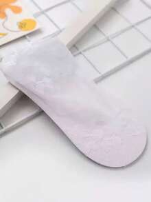 10双/5双女士蕾丝边袜子透气弹力女士薄款叶子船袜夏季薄款透明蕾丝短筒踝袜隐形袜