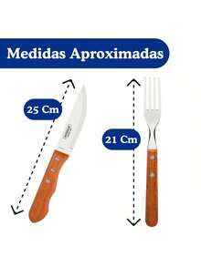 Jumbo 12-Piece Barbecue Cutlery Set With Wooden Handle And Stainless Steel Original Kitchen - Tramontina - 木頭 - 查看 2