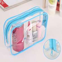3pcs Multi-Functional Portable Outdoor Travel Transparent Waterproof Wash Bag For Storage. It Can Be Used As A Wash Bag. Cosmetic Bag And Stationery Bag Are Suitable For A Wide Range Of Uses. 3 Size (Medium, Medium And Small)