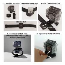 Appareil photo numérique étanche certifié IPX8 [sans carte TF], en matière plastique avec accessoires pour la natation, le surf, la plongée et le cyclisme.