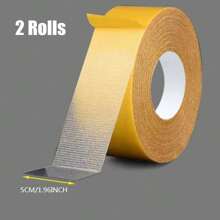 2pcs Super Sticky High-Viscosity Double-Sided Adhesive Tape Double Sided Traceless Tapes High Viscosity Cloth Base Grid Carpet Adhesive Fiber Gummed Tape Strong Sticky Strips No Trace Perfect For Carpet Leather Wall Floor Fixing