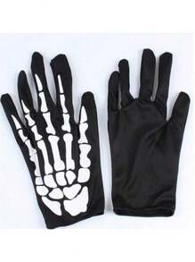 1pair Claw Gloves - Skeleton Hand Design Halloween Costume, Pull-On Closure For Cycling, Skiing, Costume Parties - Cold Weather Gloves For Men & Women (Halloween, Valentine's, Easter) - Spooky Gothic Accessories, Halloween Clothes