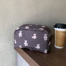 可爱大容量化妆包，便携式手提包，小众设计化妆品收纳包，旅行必备包，适合学校度假度假返校用品洗漱包防水盥洗包
