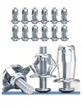 30 stuks bloemvormige expansiebouten, anker, expansieplug, gordijnklem, blindklinkmoer, hollewandschroeven voor stalen platen, verlenglamp, ankerbout, borgmoer, ijzeren schroef, installatiemoer, set en bevestigingsmaterialen