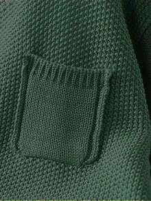 Women's Casual Plus Size Long Sleeve Cardigan With Side Pockets, Autumn/Winter - Wood Green - View 4