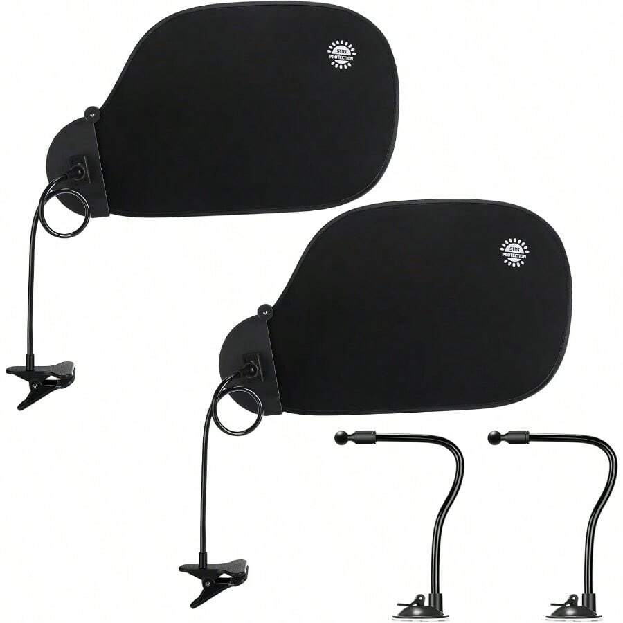 2 Pcs Adjustable Office Desk Shade And Cubicle Shade Office Plastic Privacy Desk Accessories For Block Light Privacy Glare Reduction And Improve Comfort Essential Product Black - Black - View 1