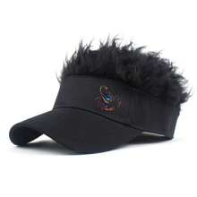 1pc Creative Baseball Wig Cap, Performance Costume Hat, Gangster Landlord Hat, Funny Hip-Hop Snapback, Sun Protection Hat, Adjustable Hook-And-Loop Head Circumference