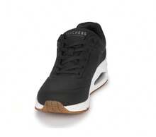 Skechers 女式休闲气垫减震耐磨跑步鞋 - 黑色 - 查看 3