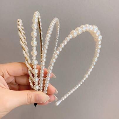 4pcs Set Of Forest-Style Fairy-Style High-End Headbands For All Seasons, Universal Hair Accessories, Headbands For Daily Outings, High-Top Temperament Hairpins