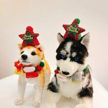 5pcs/Set Cute Pet Christmas Collar, Christmas Tree, Santa Claus, Reindeer Pom Pom Dog Necklace, Cat Collar, Holiday Decoration