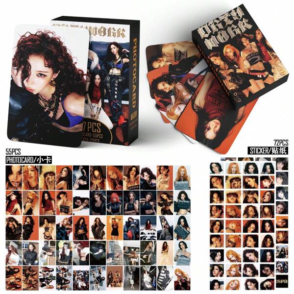 Sanrio 92 Peças AESP A K-POP Pacote de Fotocards e Cards de Troca Colecionáveis, Conjunto de Cartões Fotográficos Brilhantes do Álbum apresentando Karina, Winter, Giselle e Ningning - Conceito Whiplash & Armageddon, Mercadoria de Fã de Edição Limitada Kit de Fã AESPA Colecionável Fotocards, Cartões de Inserto de Álbum e Cards de Troca - Karina, Winter, Giselle e Ningning - Conceito Whiplash & Armageddon, Presente de Edição Limitada