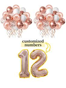 بالون أرقام باللون الوردي الذهبي والأسود مخصص بمقاس 32 بوصة ، مناسب للحفلات مثل عيد الميلاد ، الزفاف ، استحمام الطفل ، عيد الحب ، حزب عزباء ، حفلة عيد ميلاد بالريبونة ، ديكور خطوبة العروس ، مناسب لعيد الميلاد والذكرى السنوية والعام الجديد وحفل استحمام الطفل والتخرج والخطوبة وحفلات الزفاف