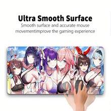 Large Anime Bikini Mouse Pad - Vibrant Scene, Non-Slip Rubber Base, Durable Stitched Edges, Office & Gaming, Holidays,, Thanksgiving, Halloween, Anime Mouse Pad - 11.81x27.56英寸 - 查看 6