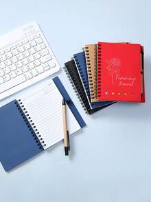 Cuaderno personalizado + Juego de bolígrafo, Juego de cuaderno y bolígrafo, Regalo para nuevo trabajo o maestro, Suministros de oficina, Regalo de papelería, Cuaderno de viaje, Para la familia - Juego de cuaderno y bolígrafo multicolor - Ver 4