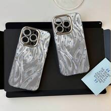 Funda para teléfono 1 pieza Funda adecuada para teléfono móvil S 11 Xsmax 12 13 14 15 16 Plus Pro Lindas flores pequeñas Gasa Bordes suaves Sentido de gama alta Agujeros finos Moda Pareja anticaída - Blanco - Ver 6