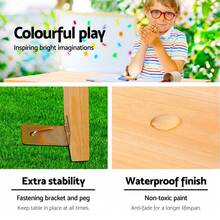 Kids Wooden Outdoor Picnic Table And Chairs Set – Durable Children's Garden Bench Furniture For Playtime And Meals – Perfect For Backyard Fun And Outdoor Activities