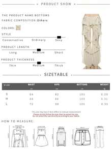 Outdoor Fashionable Lace-Up Patchwork Ruffle Hem Wide Leg Pants Summer, Aesthetic - Apricot - View 5