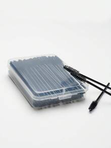 100pcs Crystal Solid Stem Eyelash Curler Brush, Eyelash Extension Makeup Tools Eyebrow Brush With Box - Multicolor - View 25