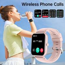 LIFEBEE 男女智能手表，1.83 英寸高清全触摸屏无线通话智能手表（接听/拨打电话），活动追踪器，100 多种运动模式，计步器，消息提醒，运动健身追踪器