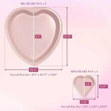 Paris Hilton Heart Shaped Nonstick Bakeware Set, Easy Release Carbon Steel, Includes Two 95-Inch Pans And Four Mini 35-Inch Pans, Dishwasher Safe, Made Without PFAS Or PFOA, 6-Piece Set, Pink - White - View 7