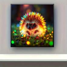 1 件 5D 钻石画套件，带发光刺猬图案，花卉艺术礼物 DIY 钻石画十字绣马赛克手工艺术礼物家居装饰画（11.8 英寸 * 11.8 英寸和 15.7 英寸 * 15.7 英寸）