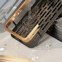 Kit 2 Silver Gold Shampoo Holder Bathroom Shelf Organizer With Adhesive