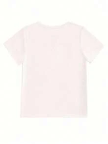 Simple Colorful Children's Casual Short Sleeve T-Shirt Ideal For Girls Cotton Custom Capybara Print - 白色 - 查看 5