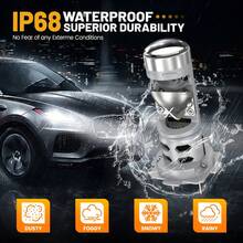 HYNBYZJ 2 件 H7 H4 LED 汽车灯 LED 投影镜头汽车灯泡 H11 汽车大灯涡轮雾灯 9005 HB3 9006 HB4 汽车配件