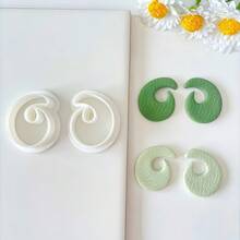 1pc/2pcs Elegant Curved Geometric Soft Clay Earring Mold DIY Jewelry Pendant Shaping Cutter Set - White - View 4