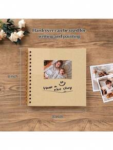Album ảnh tự làm kích thước 8x8 inch/10x10 inch, 40 trang/20 tờ, bìa cứng giấy Kraft, thích hợp để làm album kỷ niệm đám cưới, kỷ niệm ngày cưới và các dịp kỷ niệm gia đình khác. - Màu vàng - Xem 5