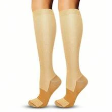6 Pairs Copper Compression Socks (15-20 MmHg), Unisex - For Running, Hiking, Cycling, Travel - Improves Blood Circulation