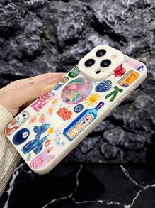 Funda de teléfono protectora de TPU a prueba de golpes con diseño de pez dorado de bombilla blanca retro, compatible con Apple 16, 15, 14, 13, 12, 11 Pro Max, resistente al agua y a los arañazos